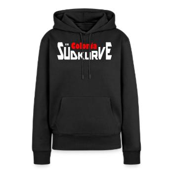 Courbe sud Colonia - Sweat à capuche Premium bio Femme - noir - Devant - Julia (174cm)