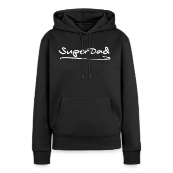 Super papa - Sweat à capuche Premium bio Femme - noir - Devant - Julia (174cm)