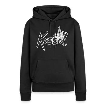 Kassel - Sweat à capuche Premium bio Femme - noir - Devant - Julia (174cm)