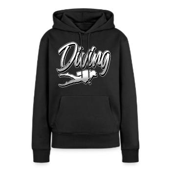 Plongeurs plongeurs - Sweat à capuche Premium bio Femme - noir - Devant - Julia (174cm)