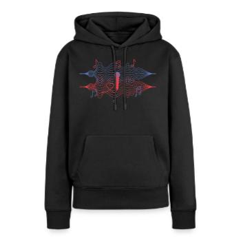 Ich liebe Musik - Frauen Premium Bio Hoodie - Schwarz - Vorne - Julia (174cm)