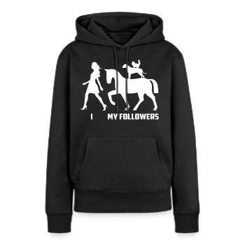 Pferd Follower - Frauen Premium Bio Hoodie - Schwarz - Vorne - Julia (174cm)