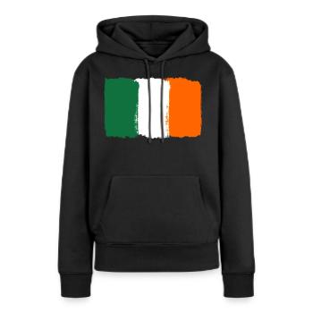 Irland Flagge used look - Frauen Premium Bio Hoodie - Schwarz - Vorne - Julia (174cm)