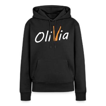 Olivia Bein - Sweat à capuche Premium bio Femme - noir - Devant - Julia (174cm)