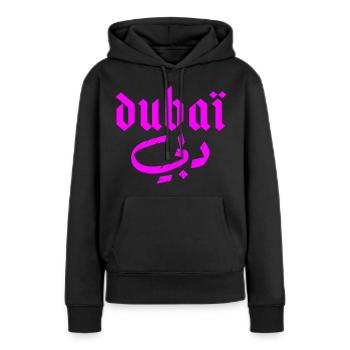 Dubai - Frauen Premium Bio Hoodie - Schwarz - Vorne - Julia (174cm)