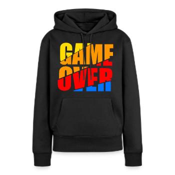 Fin du jeu - Sweat à capuche Premium bio Femme - noir - Devant - Julia (174cm)