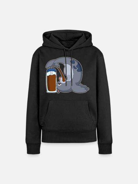 Lustiger Seehund Kaffee - Frauen Premium Bio Hoodie - Schwarz