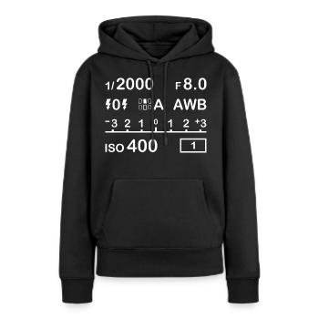 Digitalkamera Einstellungen - Frauen Premium Bio Hoodie - Schwarz - Vorne - Julia (174cm)