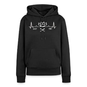 Coups de poing américains et battes de baseball - Sweat à capuche Premium bio Femme - noir - Devant - Julia (174cm)