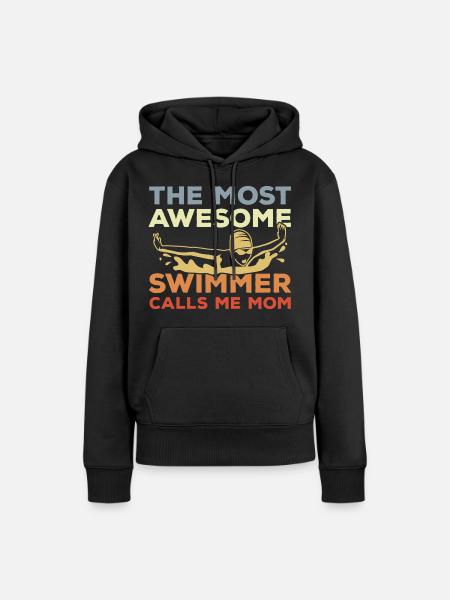 Schwimmerin Mutter - Frauen Premium Bio Hoodie - Schwarz