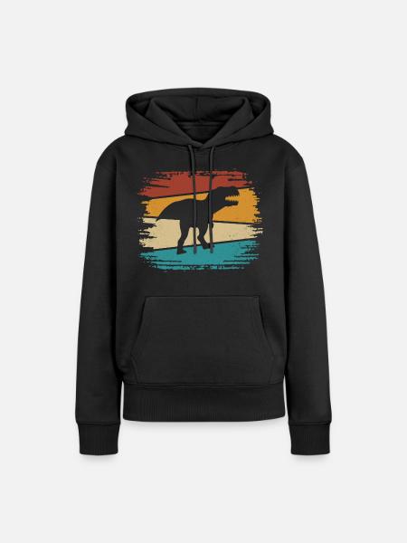 T-Rex - Frauen Premium Bio Hoodie - Schwarz