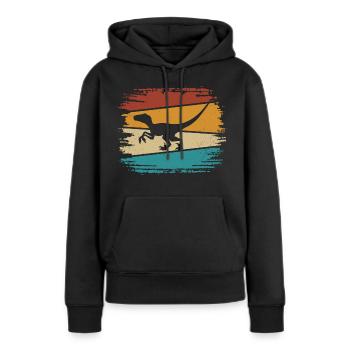 Velociraptor Dino Dinosaurier - Frauen Premium Bio Hoodie - Schwarz - Vorne - Julia (174cm)