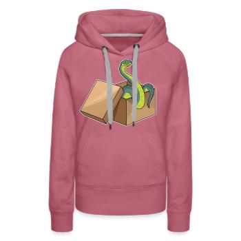 Serpent en carton - Sweat à capuche Premium bio Femme - mauve - Devant - Isabella (175cm)