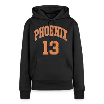 Phoenix 13 - Frauen Premium Bio Hoodie - Schwarz - Vorne - Julia (174cm)