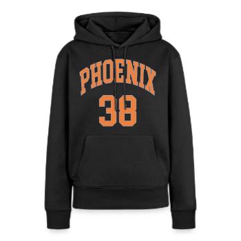 Phoenix 38 - Frauen Premium Bio Hoodie - Schwarz - Vorne - Julia (174cm)
