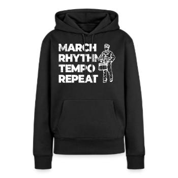 Répétition du tempo du rythme de marche - Sweat à capuche Premium bio Femme - noir - Devant - Julia (174cm)