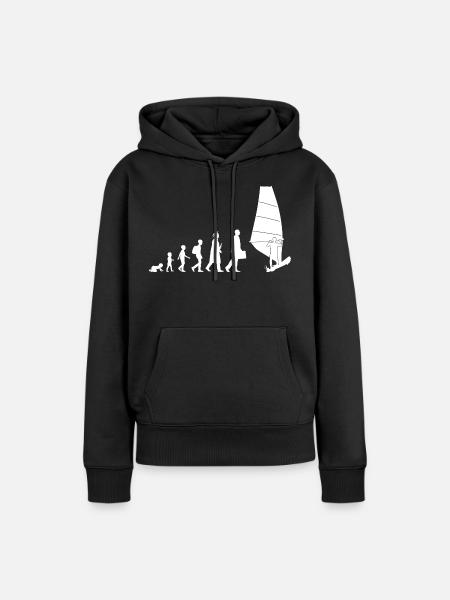 Windsurfing Evolution - Frauen Premium Bio Hoodie - Schwarz