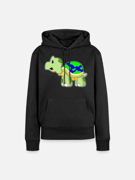 Schildkröte Erdkugel - Frauen Premium Bio Hoodie - Schwarz