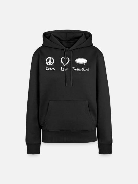 Peace Love Trampoline - Frauen Premium Bio Hoodie - Schwarz