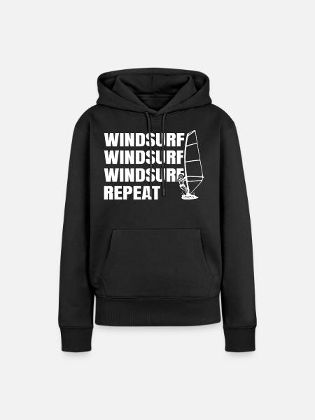 Windsurfen - Frauen Premium Bio Hoodie - Schwarz