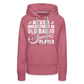 Banjo Großvater - Frauen Premium Bio Hoodie - Malve - Vorne - Isabella (175cm)