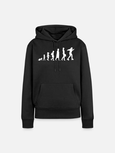 Vom Mädchen zur Rollschuhläuferin - Frauen Premium Bio Hoodie - Schwarz