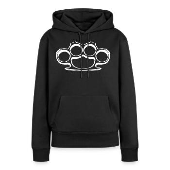 BLN PNK Schlagring - Frauen Premium Bio Hoodie - Schwarz - Vorne - Julia (174cm)