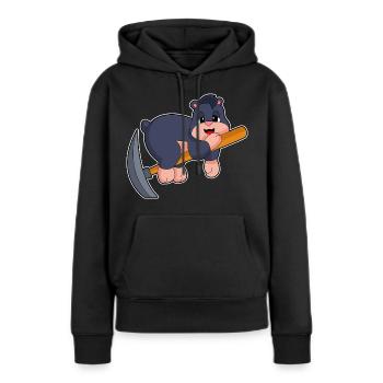 Maulwurf Bergarbeiter Spitzhacke Bergbau - Frauen Premium Bio Hoodie - Schwarz - Vorne - Julia (174cm)
