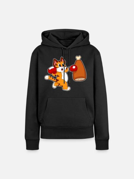 Tiger Boxer Boxsack Boxen - Frauen Premium Bio Hoodie - Schwarz