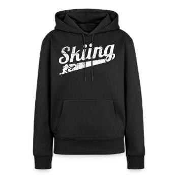 Skieur de compétition - Sweat à capuche Premium bio Femme - noir - Devant - Julia (174cm)