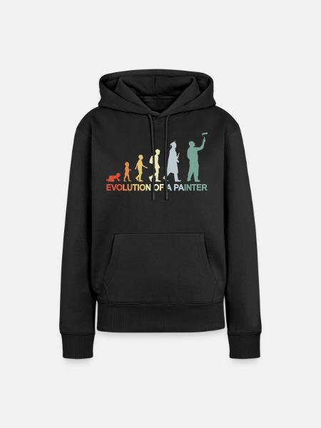 Maler Lackierer Evolution - Frauen Premium Bio Hoodie - Schwarz