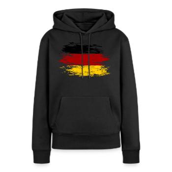 Deutschland Flagge used - Frauen Premium Bio Hoodie - Schwarz - Vorne - Julia (174cm)