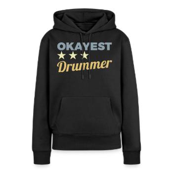 Batteur moyen - Sweat à capuche Premium bio Femme - noir - Devant - Julia (174cm)