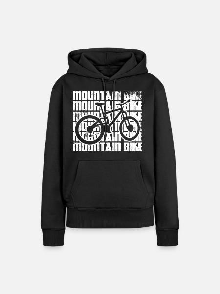 Lustiges Mountainbike - Frauen Premium Bio Hoodie - Schwarz