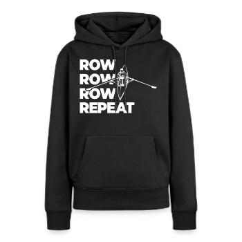 Aviron Aviron Aviron Répétition de l’aviron - Sweat à capuche Premium bio Femme - noir - Devant - Julia (174cm)