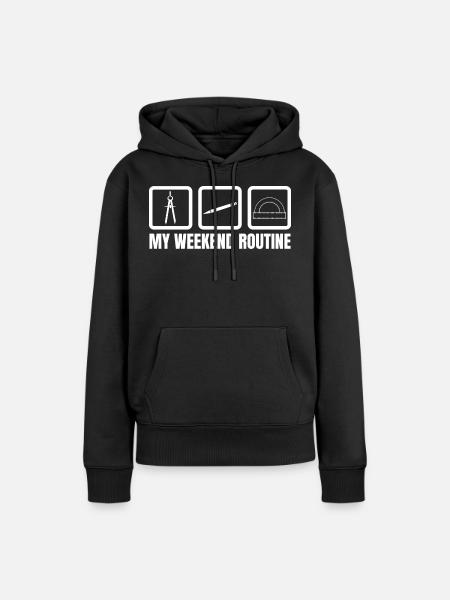 Architekt Wochenendroutine - Frauen Premium Bio Hoodie - Schwarz