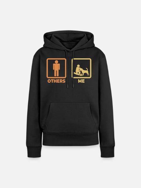 Tierarzt Strichfiguren - Frauen Premium Bio Hoodie - Schwarz