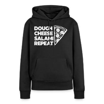 Teig Käse Salami Nochmal - Frauen Premium Bio Hoodie - Schwarz - Vorne - Julia (174cm)