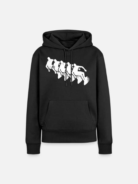 Wellenreiter Zeichnung - Frauen Premium Bio Hoodie - Schwarz