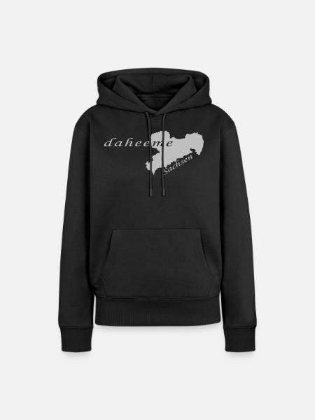 Daheeme - Zu Hause - Sächsisch - Frauen Premium Bio Hoodie - Schwarz