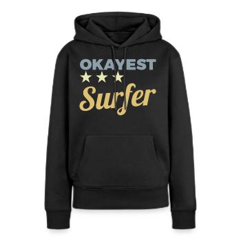 Surfeur moyen - Sweat à capuche Premium bio Femme - noir - Devant - Julia (174cm)