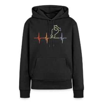 Cardiogramme du Skateboarder - Sweat à capuche Premium bio Femme - noir - Devant - Julia (174cm)