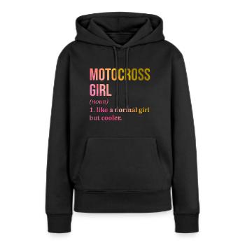 Motocross Motocross Motocross - Sweat à capuche Premium bio Femme - noir - Devant - Julia (174cm)