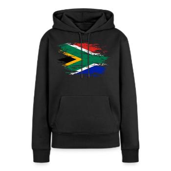 Südafrika Flagge used - Frauen Premium Bio Hoodie - Schwarz - Vorne - Julia (174cm)