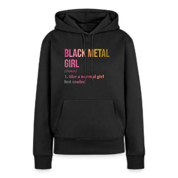 Black Metal Black Metal Black Metal - Sweat à capuche Premium bio Femme - noir - Devant - Julia (174cm)