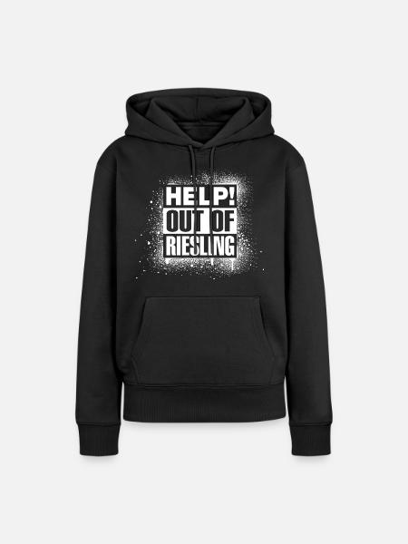 HELP! Out of Riesling - Frauen Premium Bio Hoodie - Schwarz