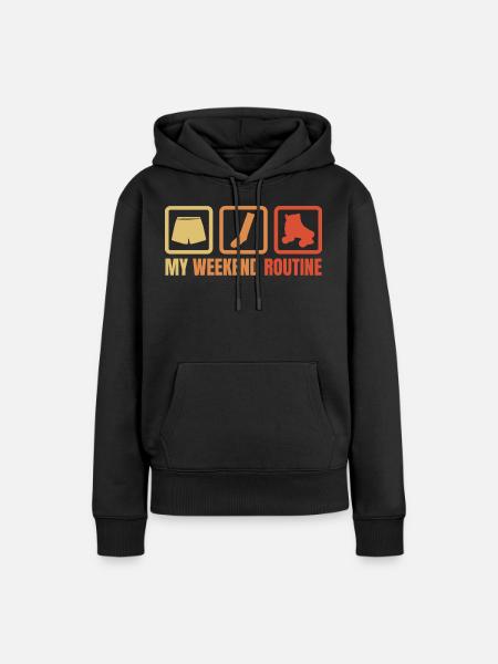 Wochenende mit Rollschuhen - Frauen Premium Bio Hoodie - Schwarz