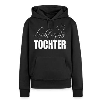 Lieblingstochter mit Herz - Frauen Premium Bio Hoodie - Schwarz - Vorne - Julia (174cm)