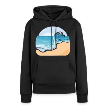 Plage de sable - Sweat à capuche Premium bio Femme - noir - Devant - Julia (174cm)