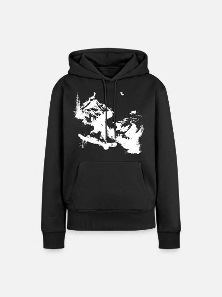 Snowboarding Grafik - Frauen Premium Bio Hoodie - Schwarz